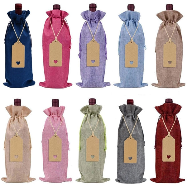 Burlap Wine Bags