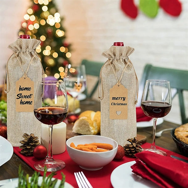 Burlap Wine Bags