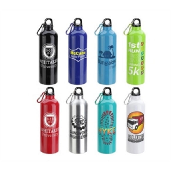 22 Oz. Aluminum Sports Water Bottle w/ Carabiner