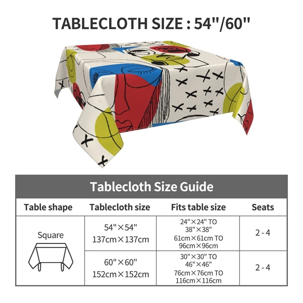 Washable Square Tablecloth With Customized Size And Pattern