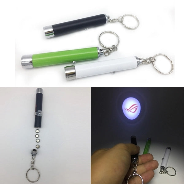 Logo Projector Led Flashlight Keychain