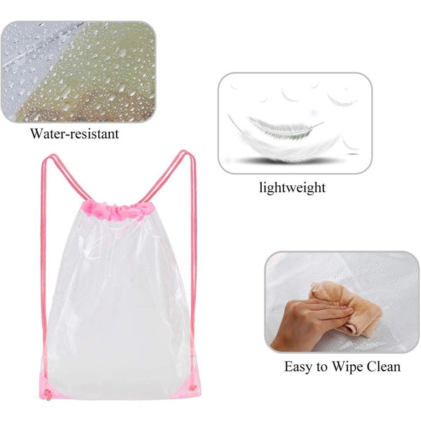 Clear Pvc Drawstring Backpack For Stadiums Travel