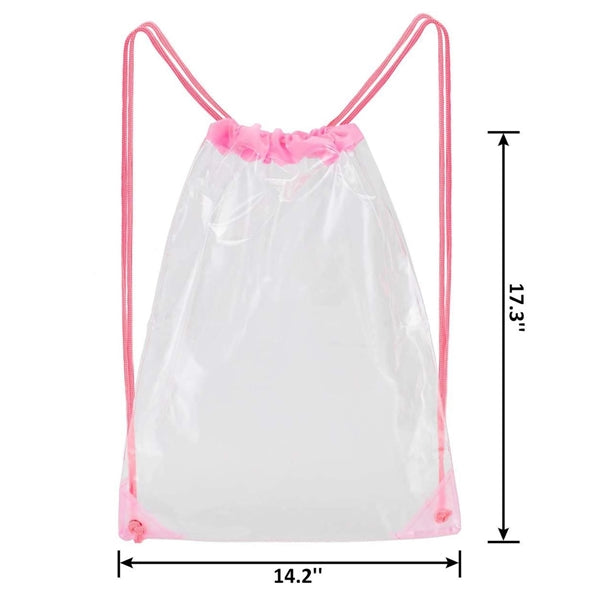 Clear Pvc Drawstring Backpack For Stadiums Travel