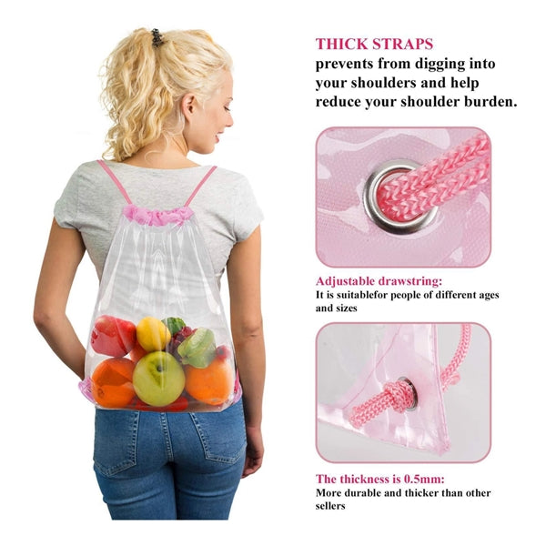 Clear Pvc Drawstring Backpack For Stadiums Travel