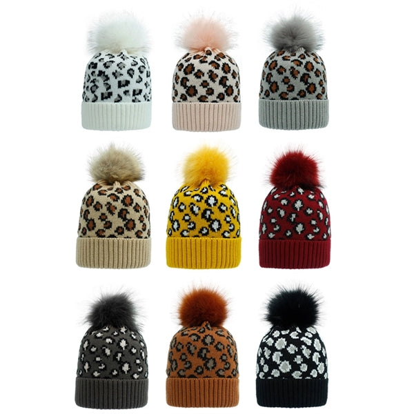 Leopard Print Knitted Hats