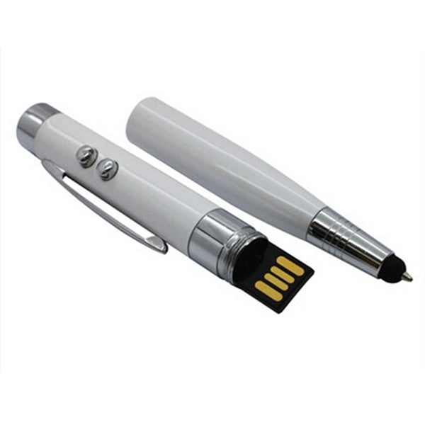 6 in 1 Laser Capacitive Pens W/ USB Flash Drive - 4GB