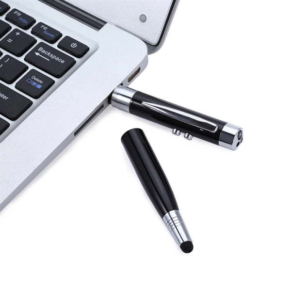 6 in 1 Laser Capacitive Pens W/ USB Flash Drive - 4GB
