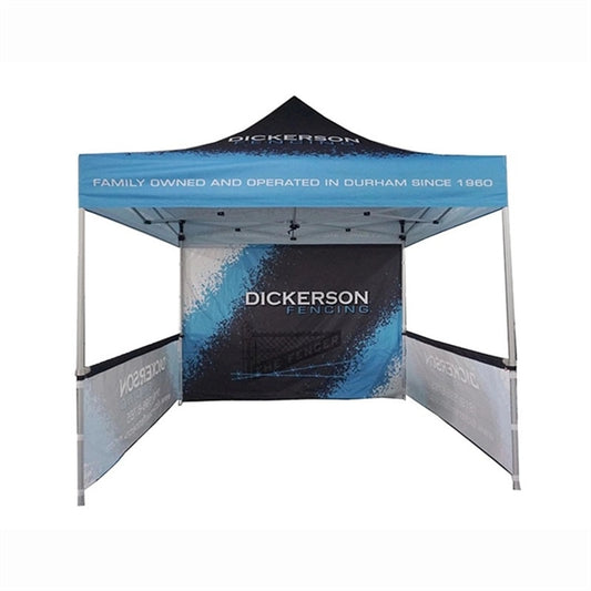 10' Square Tent W/ Two Half Walls and One Full