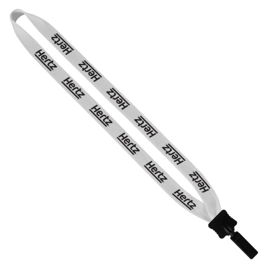 3/4" Cotton Lanyard with Plastic Clamshell & Bulldog Clip