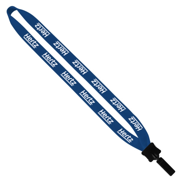 3/4" Cotton Lanyard with Plastic Clamshell & Bulldog Clip