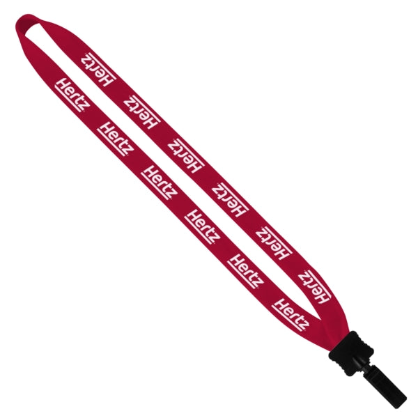 3/4" Cotton Lanyard with Plastic Clamshell & Bulldog Clip