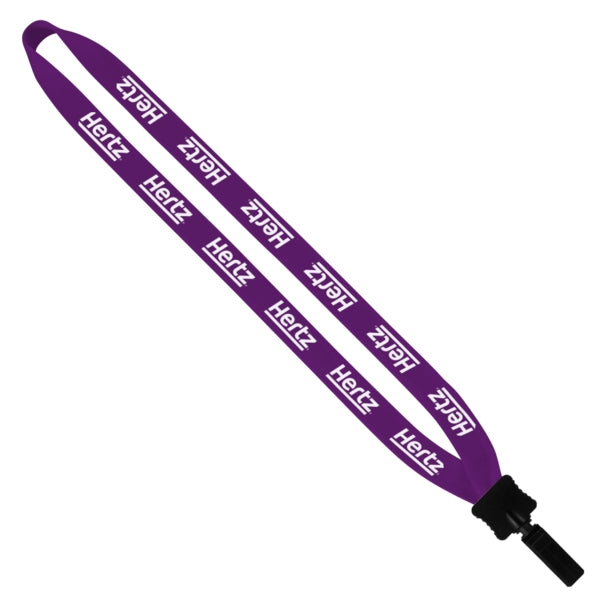 3/4" Cotton Lanyard with Plastic Clamshell & Bulldog Clip