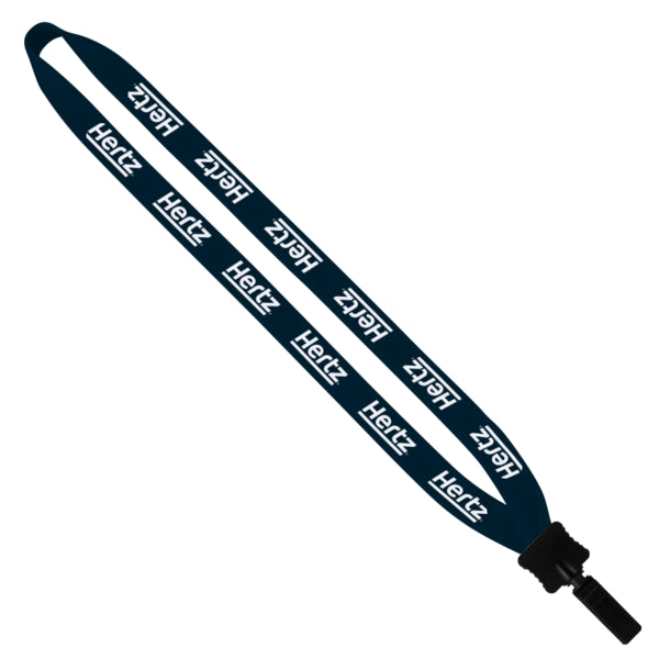 3/4" Cotton Lanyard with Plastic Clamshell & Bulldog Clip