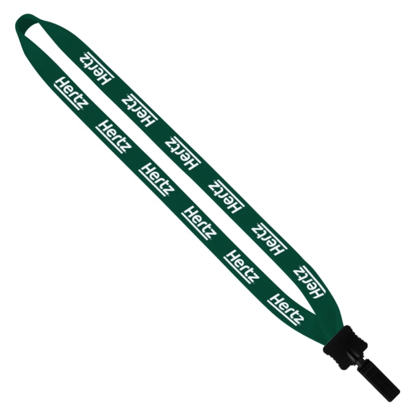 3/4" Cotton Lanyard with Plastic Clamshell & Bulldog Clip