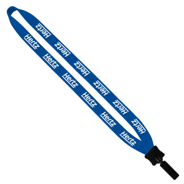 3/4" Cotton Lanyard with Plastic Clamshell & Bulldog Clip