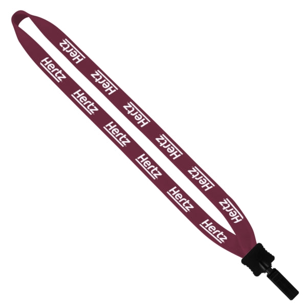 3/4" Cotton Lanyard with Plastic Clamshell & Bulldog Clip