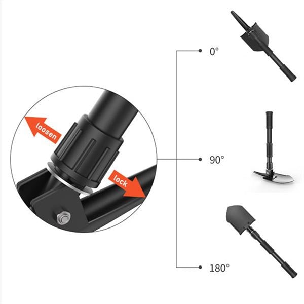 Folding Steel Shovel With Detachable Handle Extension