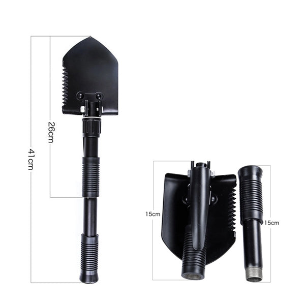 Folding Steel Shovel With Detachable Handle Extension