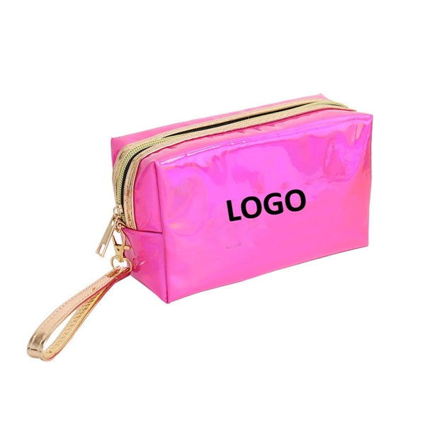 Hologram PU Handbag Cosmetic Bag w/Handle