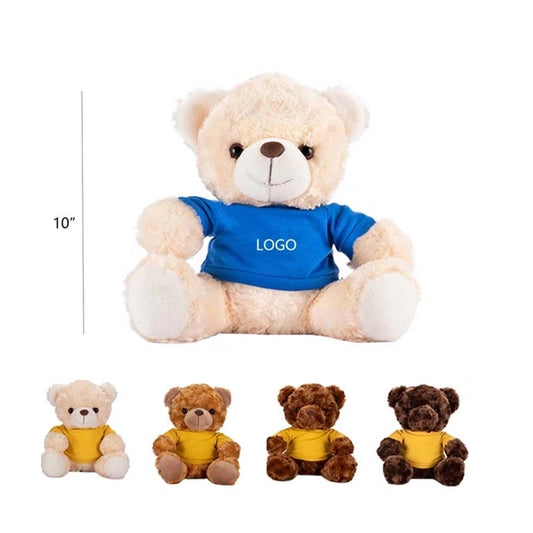 10 Inch Plush Teddy Bear With Custom T Shirt