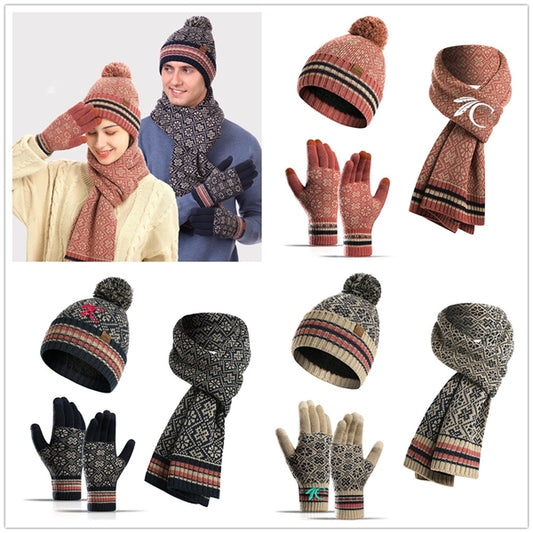 Knit Warm Winter Hat Scarf And Gloves Set