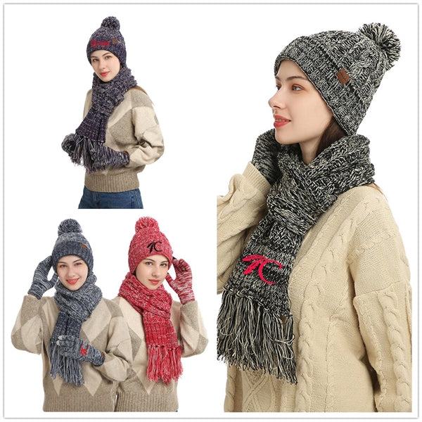 Colours Knit Warm Winter Hat Scarf And Gloves Set
