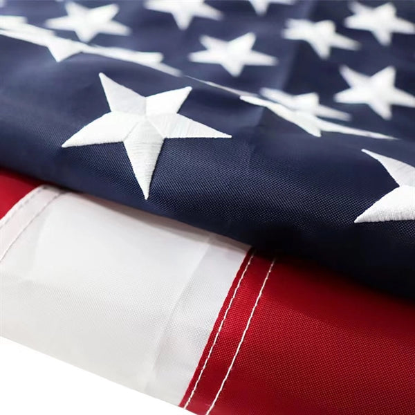 American Flag With Embroidered Stars