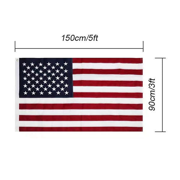 American Flag With Embroidered Stars