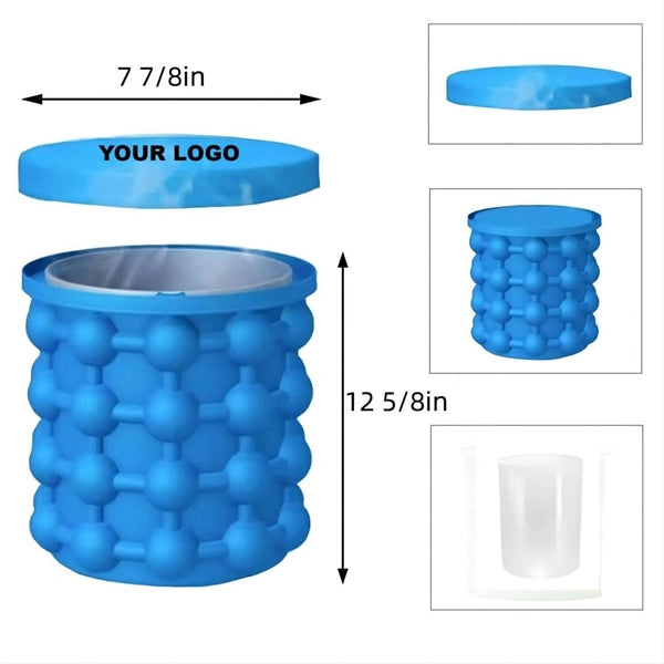 Silicone Ice Cube Maker Bucket Mold Trays Frozen Beverages