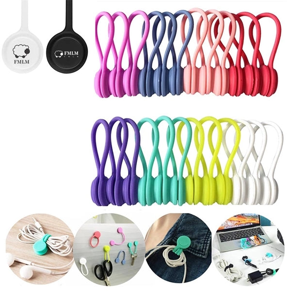 Silicone Magnetic Clips Cable Straps Cord Organizers