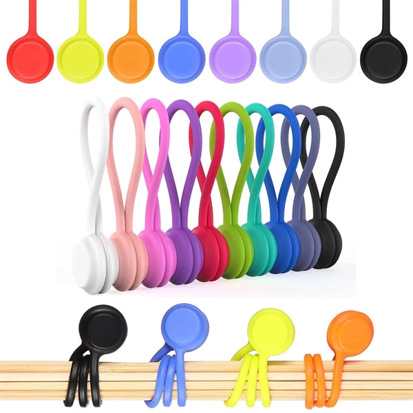 Silicone Magnetic Clips Cable Straps Cord Organizers