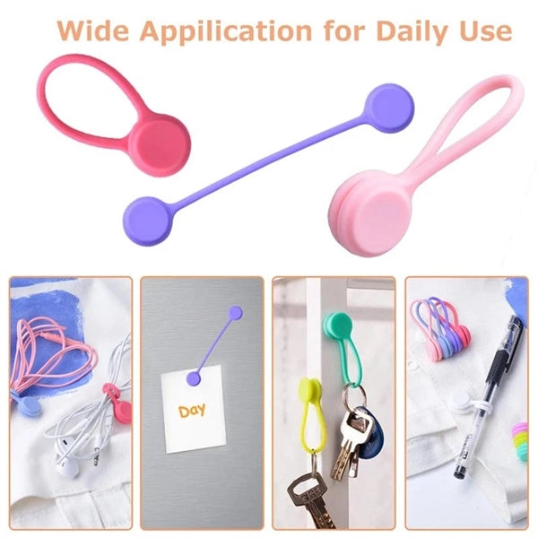 Silicone Magnetic Clips Cable Straps Cord Organizers