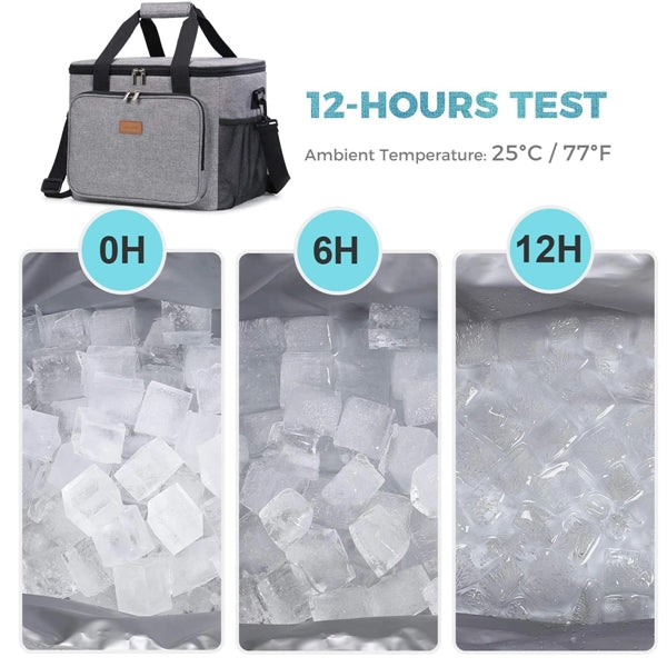 Zipper Large Insulated Cooler Lunch Bag