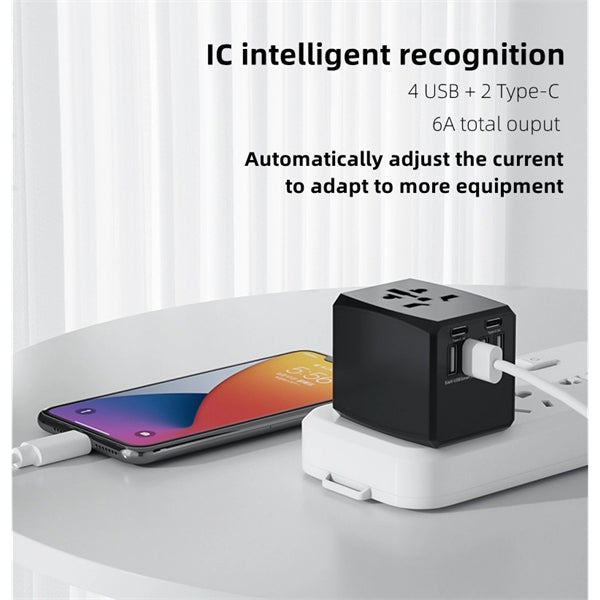 4 Usb Ports And 2 Type-C Travel Converter Power Strip