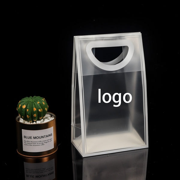 Frosted Plastic Bags With Die Cut Handle