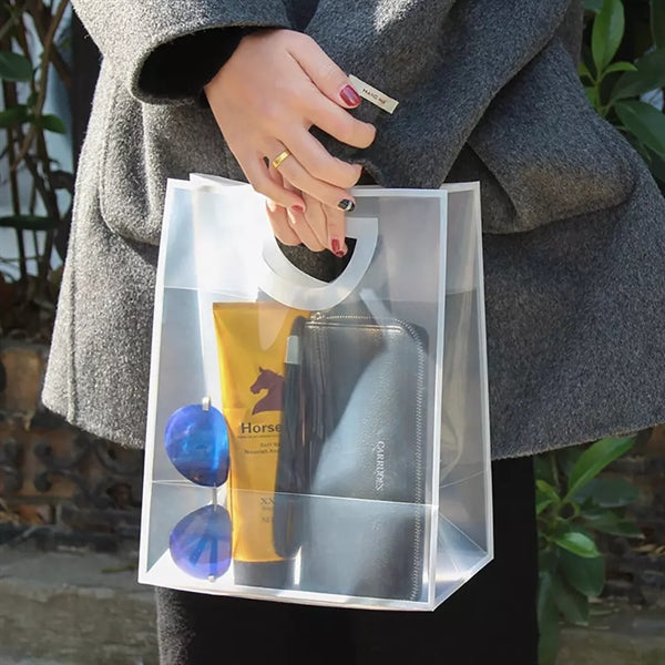 Frosted Plastic Bags With Die Cut Handle