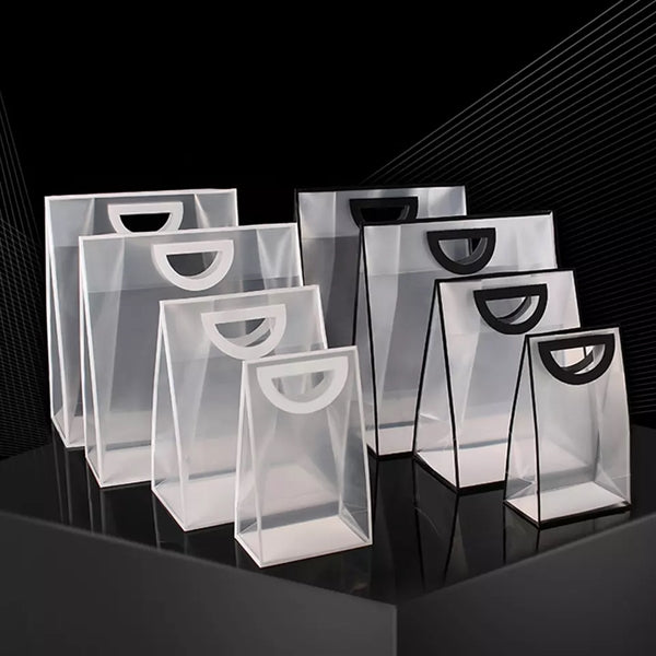 Frosted Plastic Bags With Die Cut Handle