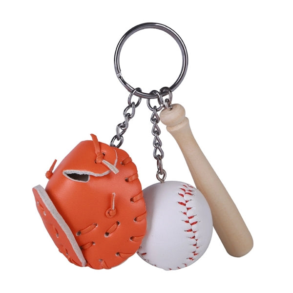 Baseball Glove & Bat Keychain