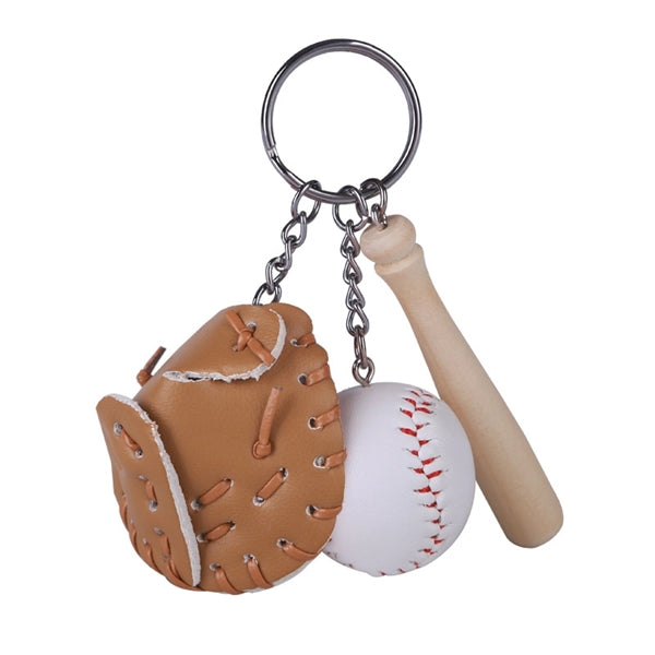 Baseball Glove & Bat Keychain