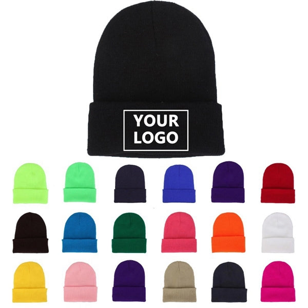 Warm Knitted Cuffed Beanie Hats