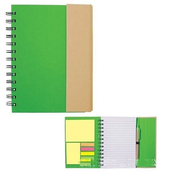Eco Magnetic Notebook w/Sticky Notes and Flags & Pen