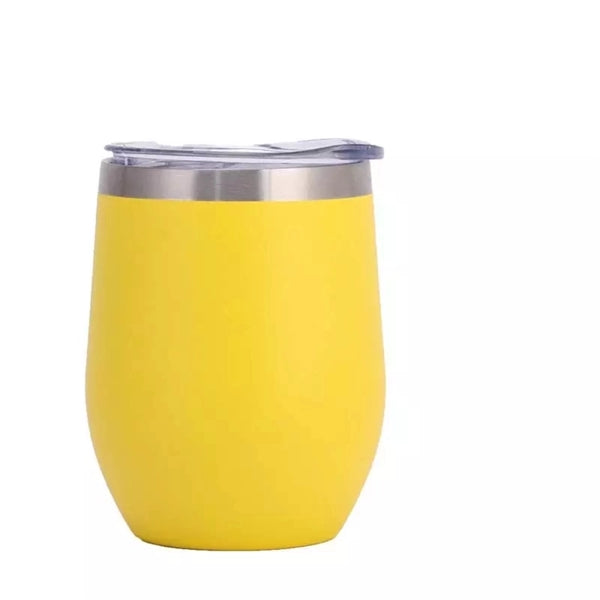 12 oz Wine Glass Tumbler with Lid