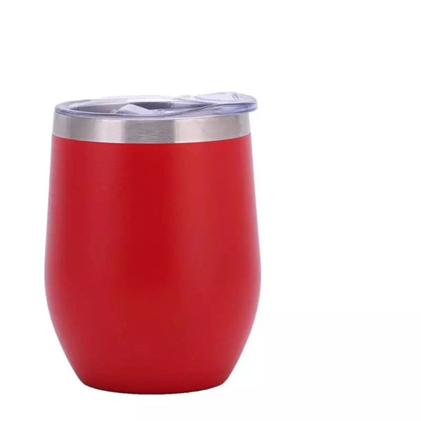 12 oz Wine Glass Tumbler with Lid
