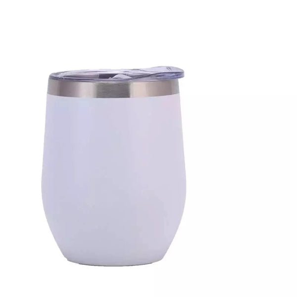12 oz Wine Glass Tumbler with Lid