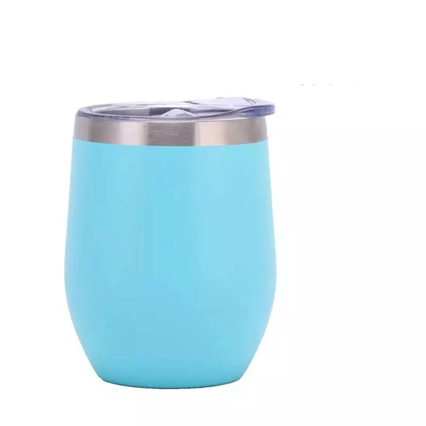 12 oz Wine Glass Tumbler with Lid
