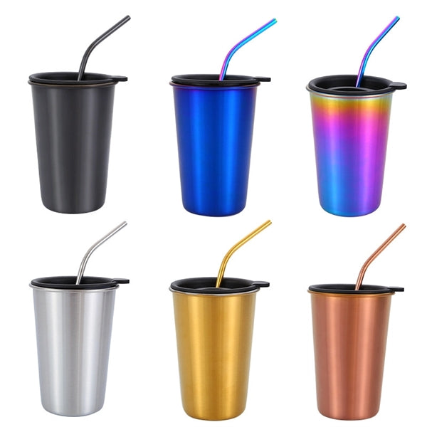 Pint Cup With Straw