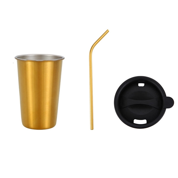 Pint Cup With Straw