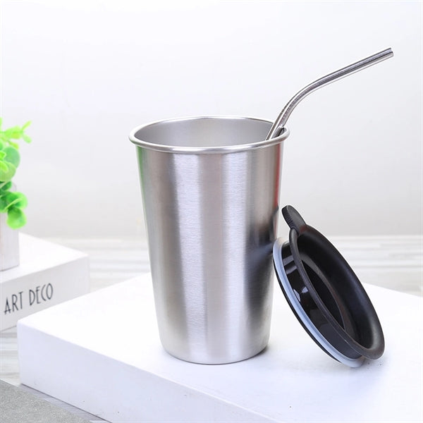 Pint Cup With Straw