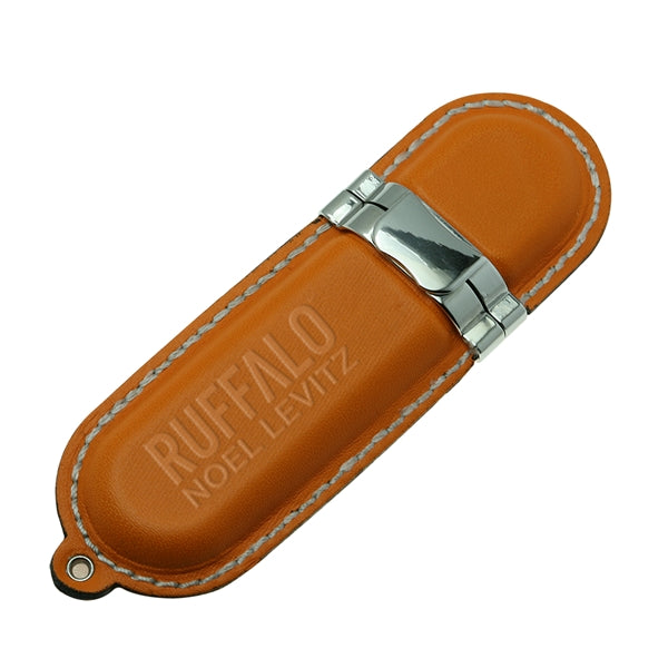 Hazelhurst Leather Round Stitch USB