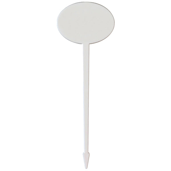 4" Oval Plastic Food Pick - White